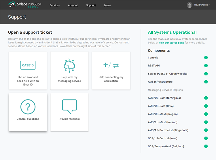 System Status Monitoring within the Console