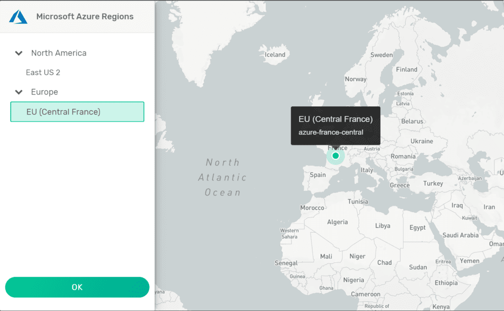 Select your region (Eastern US or France in Beta – other regions coming soon).