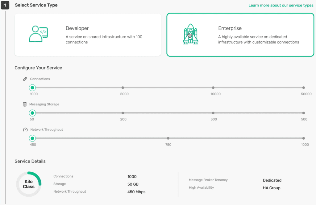 Starting up Developer services remains otherwise unchanged. Creating Enterprise services is where you’ll notice a real difference.