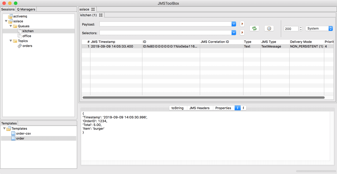 Using JMSToolBox and Solace PubSub+ Event Broker Solace