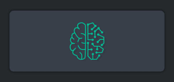 A green icon image of a brain split 50/50 between human looking and IoT/connectivity signals