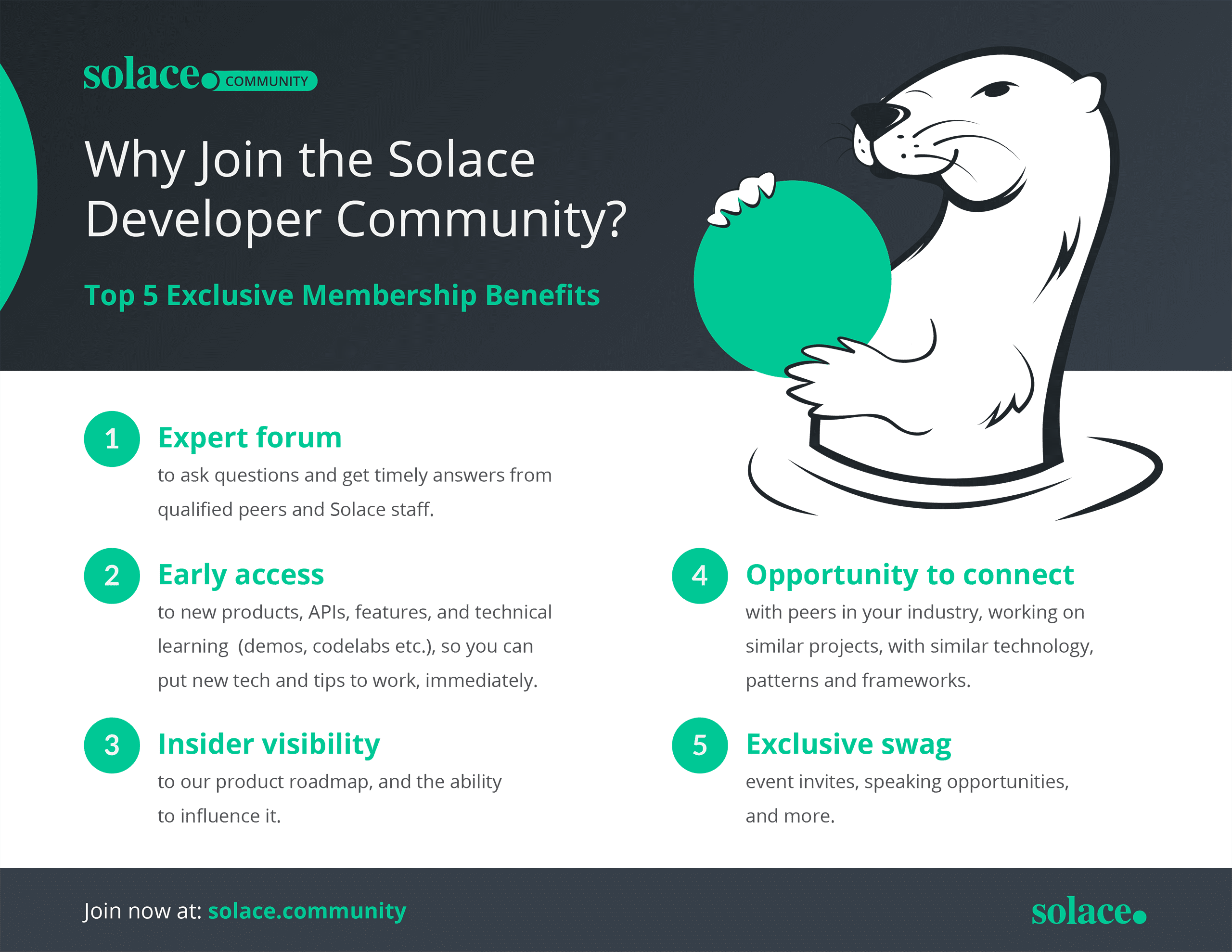 reasons to join the solace developer community