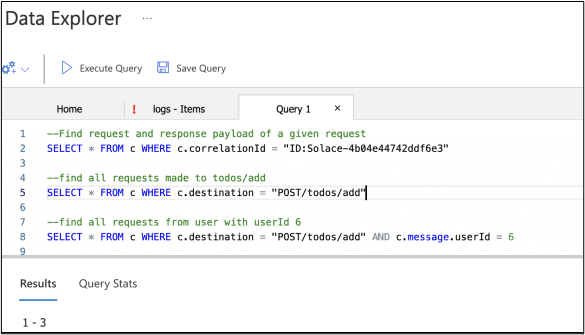 Some queries against the data set