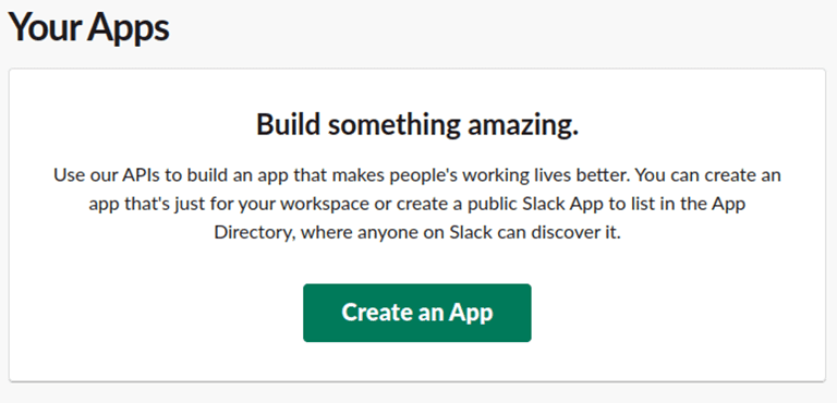 Figure 5: Create a new Slack app