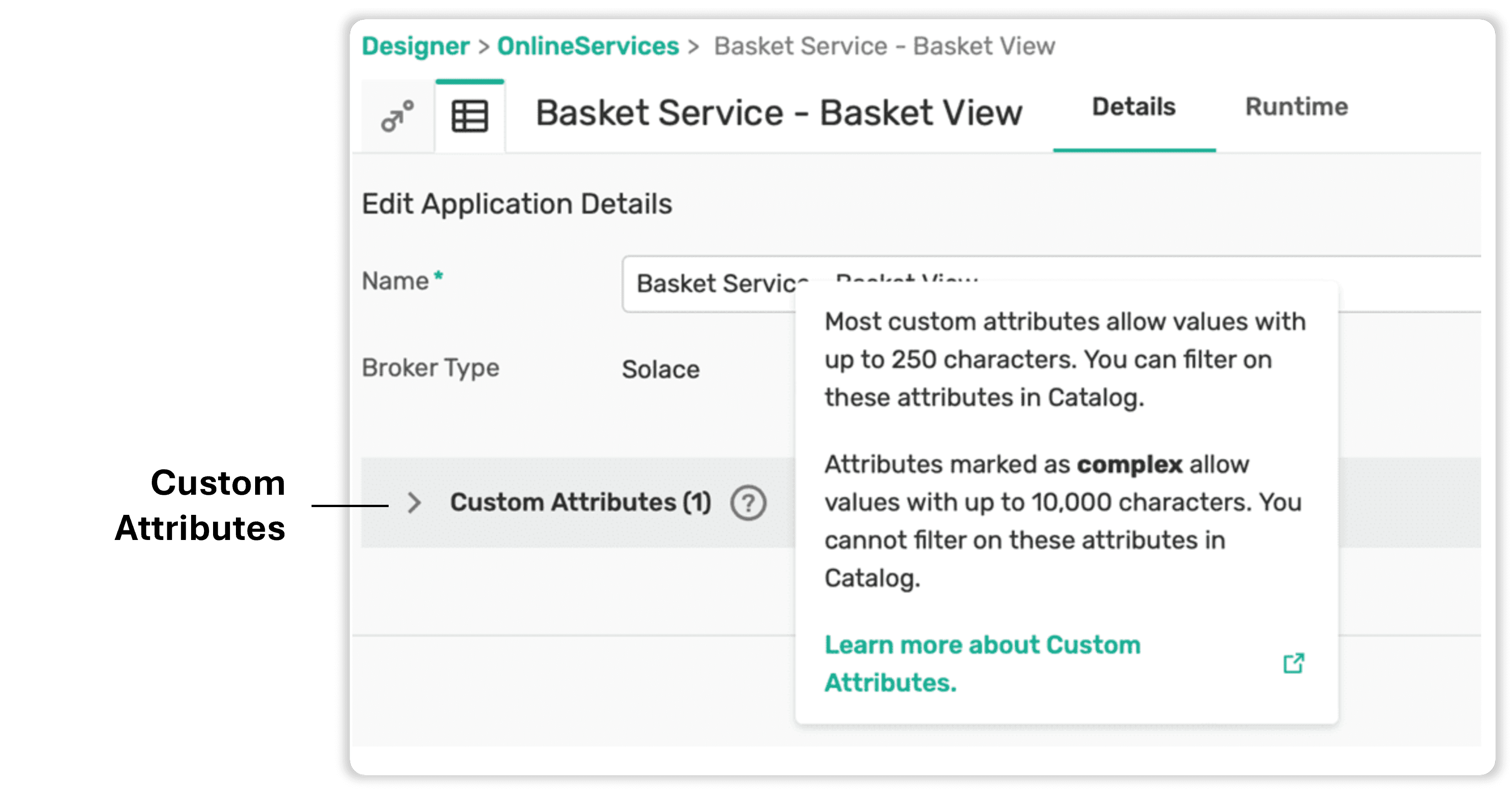 PubSub+ Event Portal -Custom Attributes