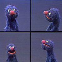 Few images of Grover muppet to represent "Few" column in chart